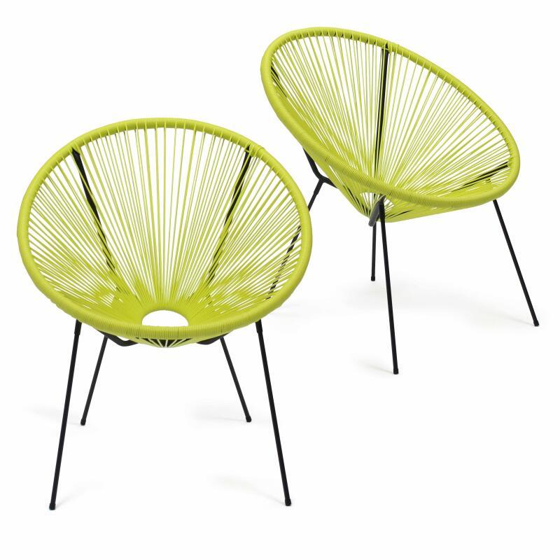 Set aus 2 Drahtstuhl-Gartensessel 