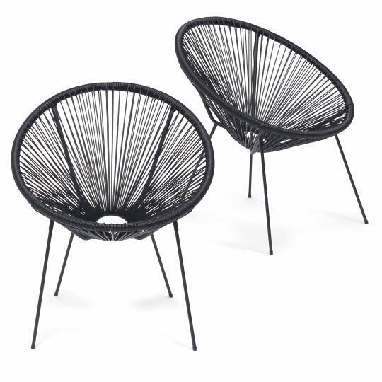 Set aus 2 Drahtstuhl-Gartensessel
