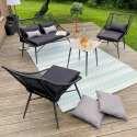 Gartenlounge-Set aus Seilen mit 1 Sofa, 2 Sesseln und stapelbaren Beistelltischen 