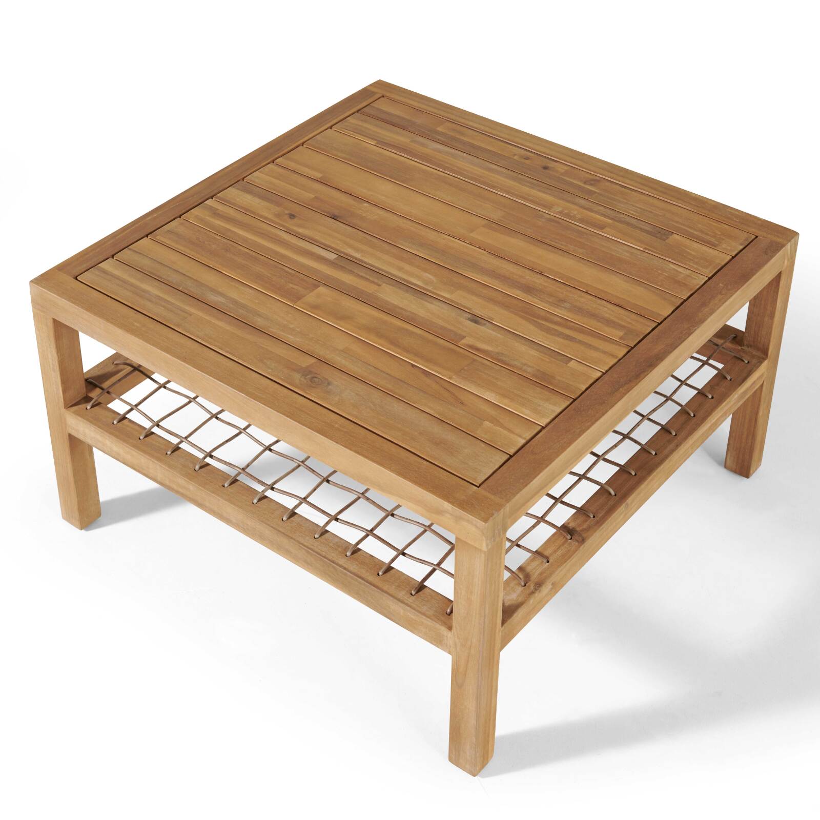 Quadratischer Garten Couchtisch (70 x 70 x 40,5 cm) aus Akazienholz 
