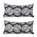 Set aus 2 kleinen rechteckigen Dekokissen mit Motiven (40 x 20 x 8 cm)