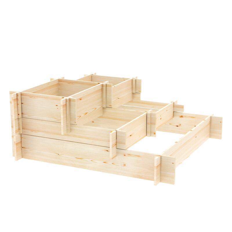 Hochbeet mit 5 Fächern, 93 x 93 x 36 cm