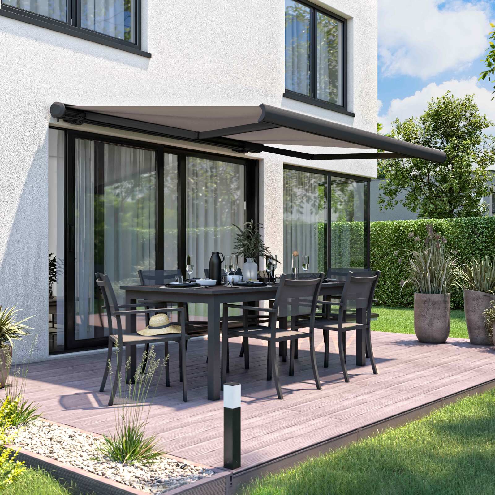 Markisenbanner 2,50 x 2 m mit integrierter Box 