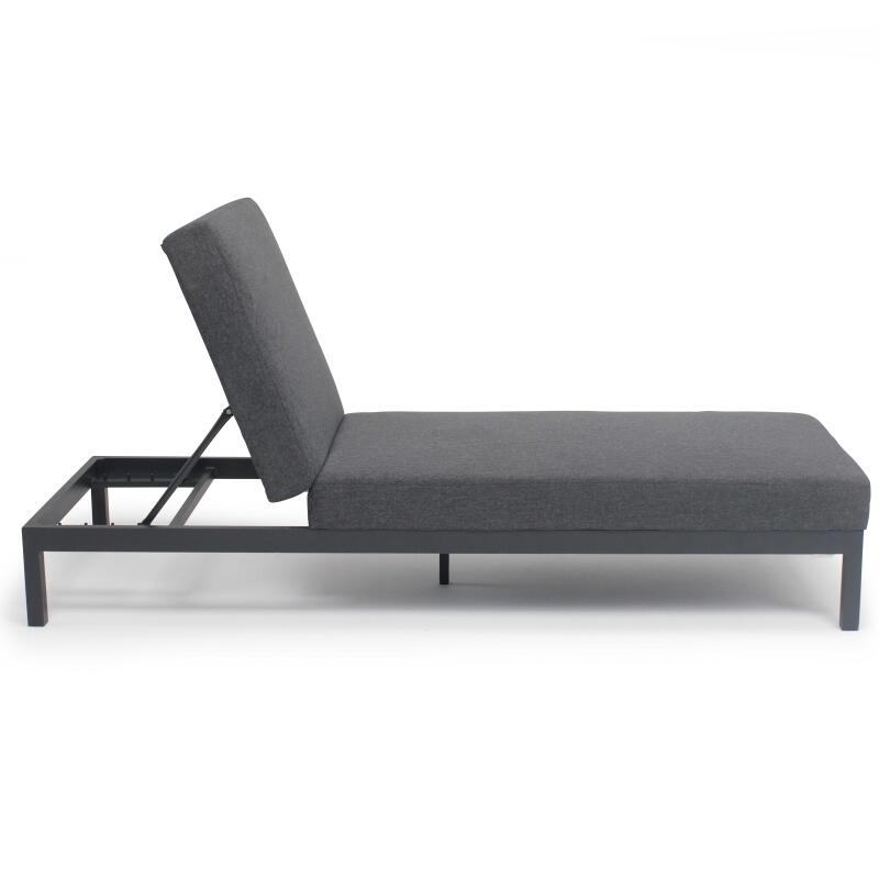 Sonnenliegestuhl mit Kissen, 5-fach verstellbar 