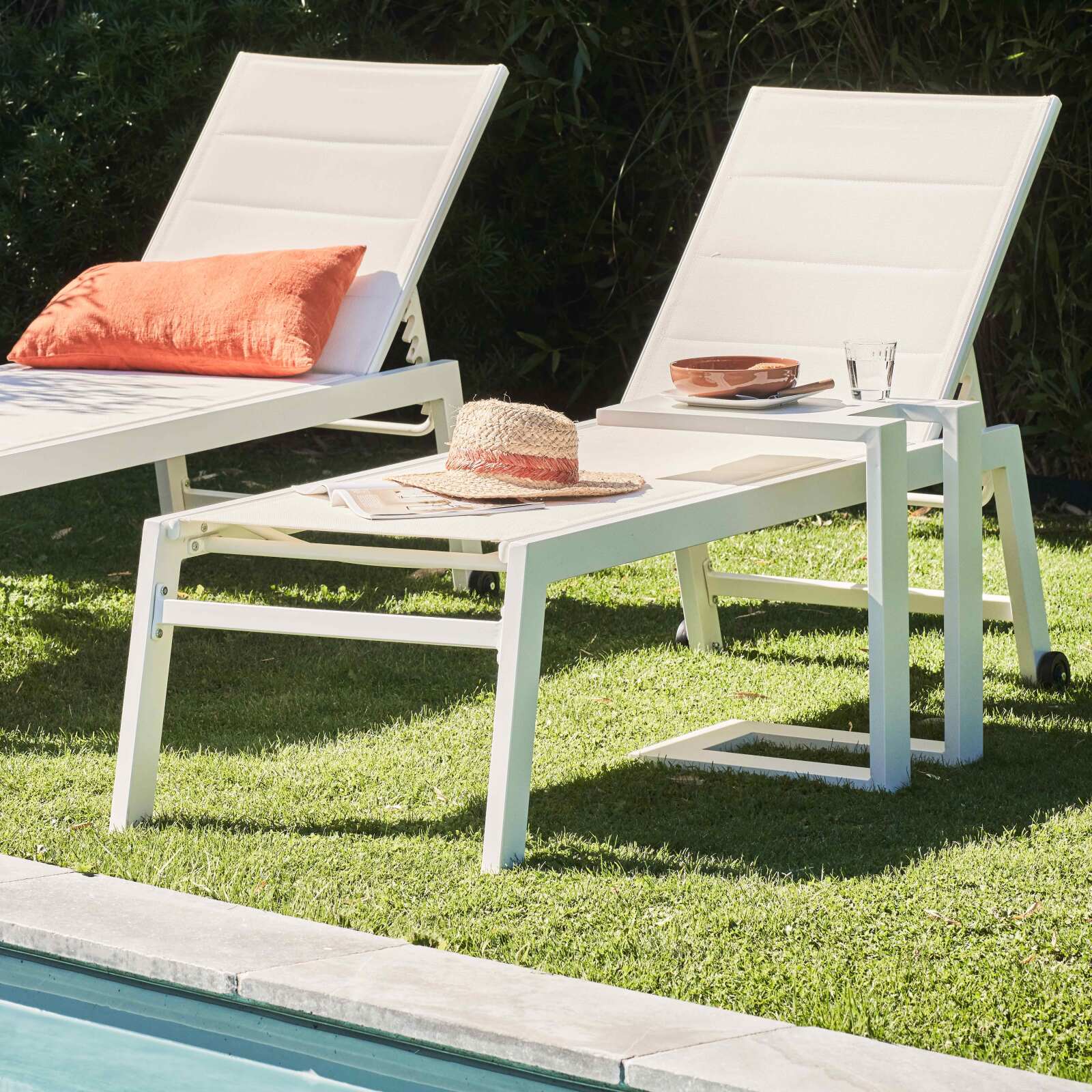 Aluminium-Sonnenliegestuhl-Tablette