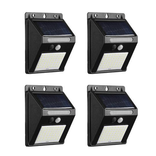 Set von 4, 8 oder 12 Solar-LED-Wandleuchten mit Bewegungssensor