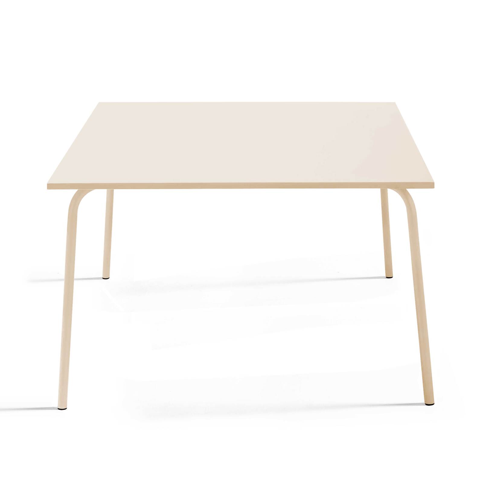 Quadratischer Gartentisch 120 x 120 cm und 8 Stühle mit Armlehnen aus Metall 