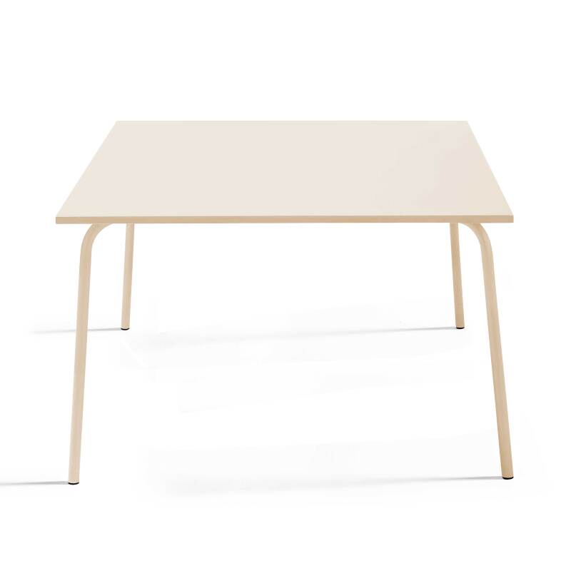 Quadratischer Gartentisch 120 x 120 cm und 8 Stühle mit Armlehnen aus Metall  (2/7)