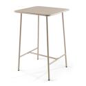 Hochbar-Tisch 70 cm x 70 cm und 4 hohe Metallstühle