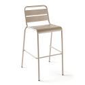 Hochbar-Tisch 70 cm x 70 cm und 4 hohe Metallstühle