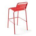 Hochbar-Tisch 70 cm x 70 cm und 4 hohe Metallstühle