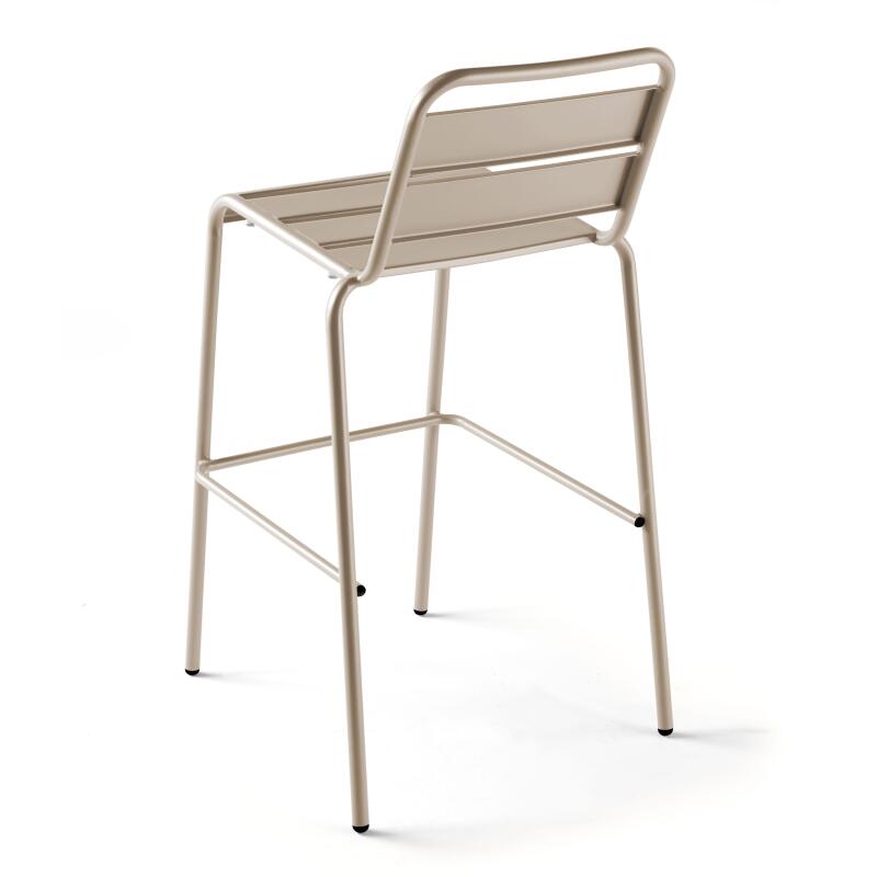 Hochbar-Tisch 70 cm x 70 cm und 4 hohe Metallstühle