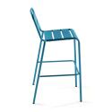 Hochbar-Tisch 70 cm x 70 cm und 4 hohe Metallstühle