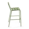 Hochbar-Tisch 70 cm x 70 cm und 4 hohe Metallstühle