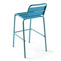 Hochbar-Tisch 70 cm x 70 cm und 4 hohe Metallstühle