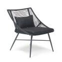 Gartenlounge-Set aus Seilen mit 2 Sesseln und 1 Couchtisch