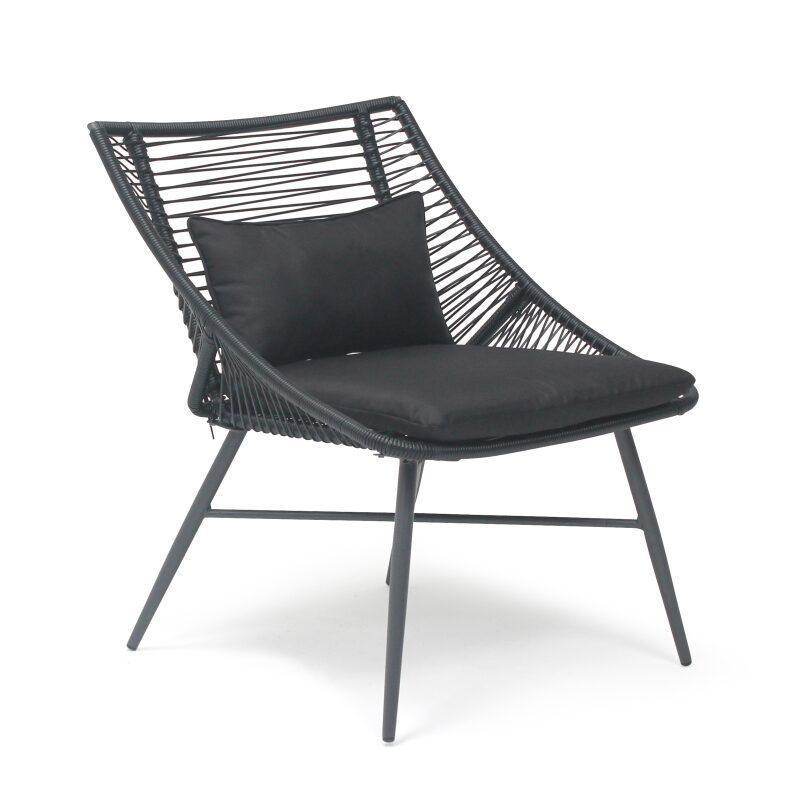Gartenlounge-Set aus Seilen mit 2 Sesseln und 1 Couchtisch