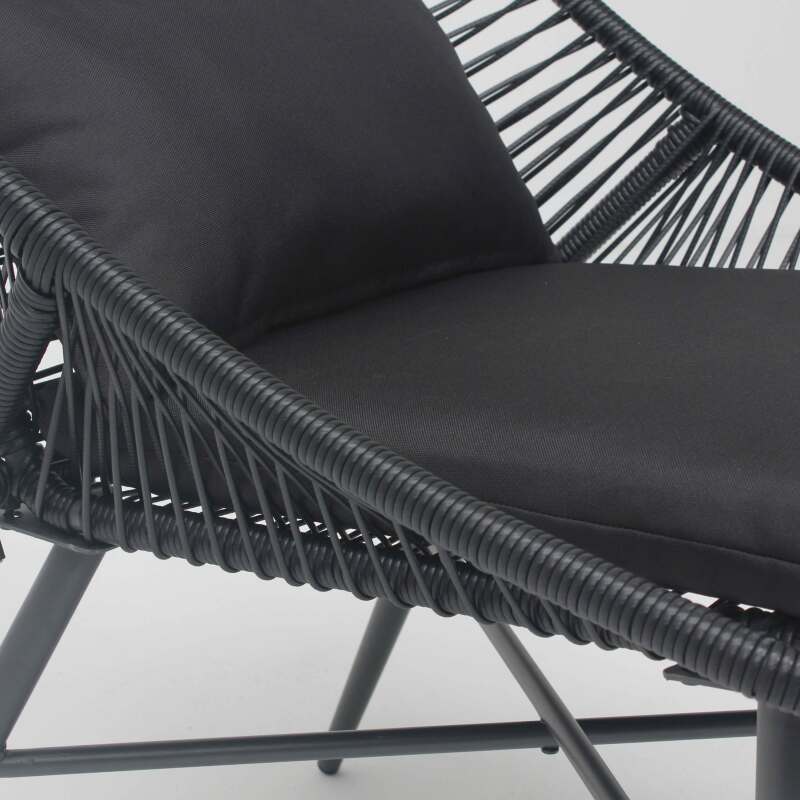 Gartenlounge-Set aus Seilen mit 2 Sesseln und 1 Couchtisch