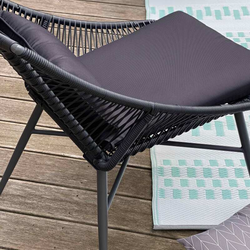 Gartenlounge-Set aus Seilen mit 2 Sesseln und 1 Couchtisch