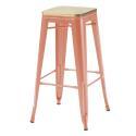 Set aus 4 Barhockern aus mattem Holz (43 x 43 x 76 cm)