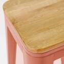 Set aus 4 Barhockern aus mattem Holz (43 x 43 x 76 cm)