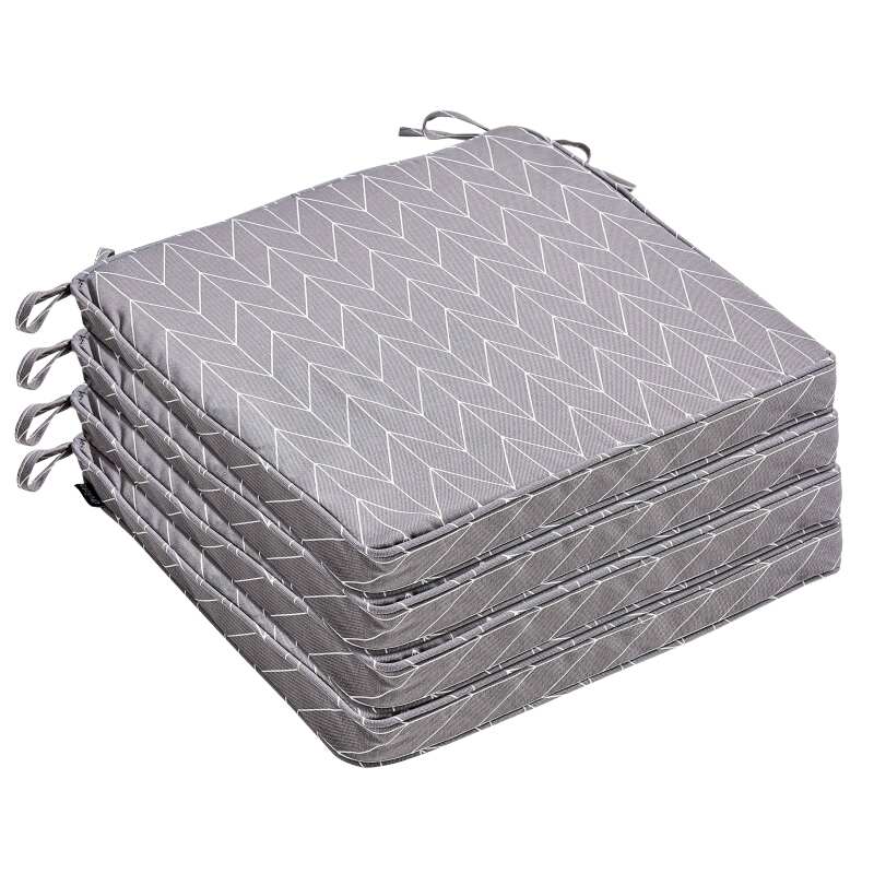 Set von 4 Außenstuhlkissen mit Muster 40 x 40 cm 