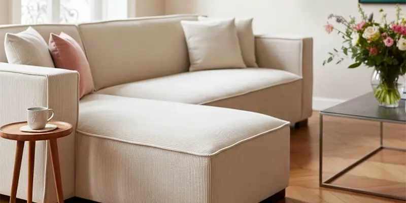 Kompaktes Ecksofa mit Chaiselongue, 3-Sitzer