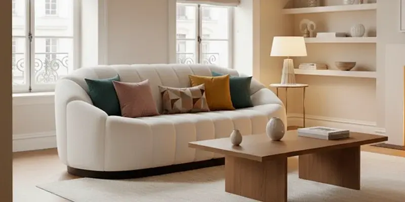 Sofa Cloud 2-Sitzer aus weißem Stoff