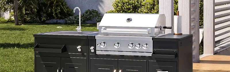 kompakte Outdoorküche mit 2 Modulen