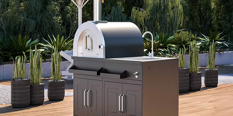 Kompakte Metall-Outdoorküche mit 2 Modulen