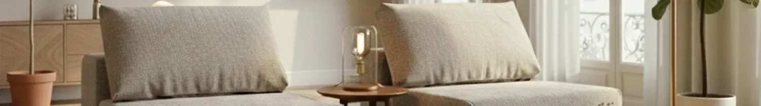 modulare Sofasessel aus Stoff in Ecru