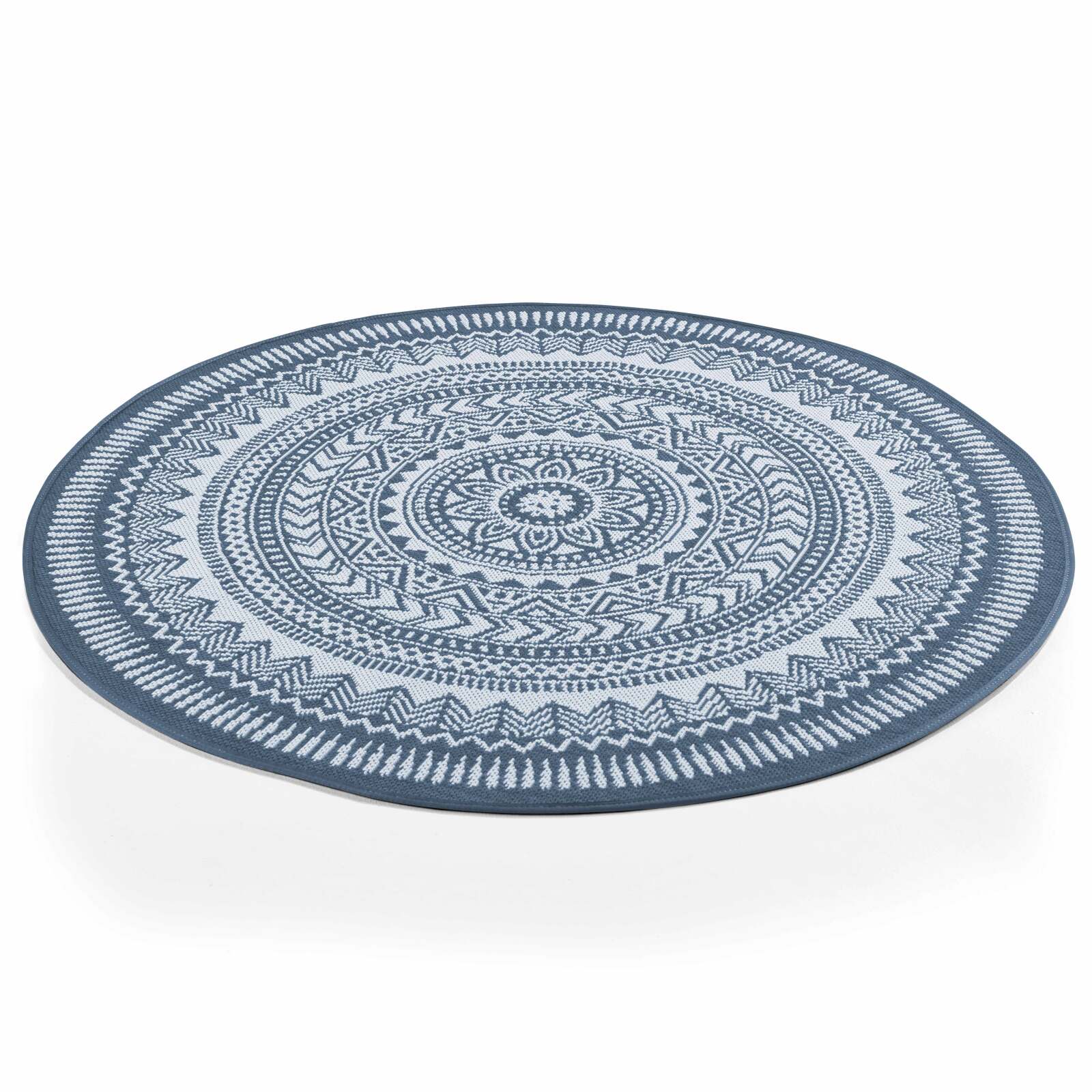 Runder Außenteppich mit Polypropylen-Muster