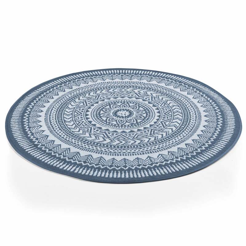 Runder Außenteppich mit Polypropylen-Muster
