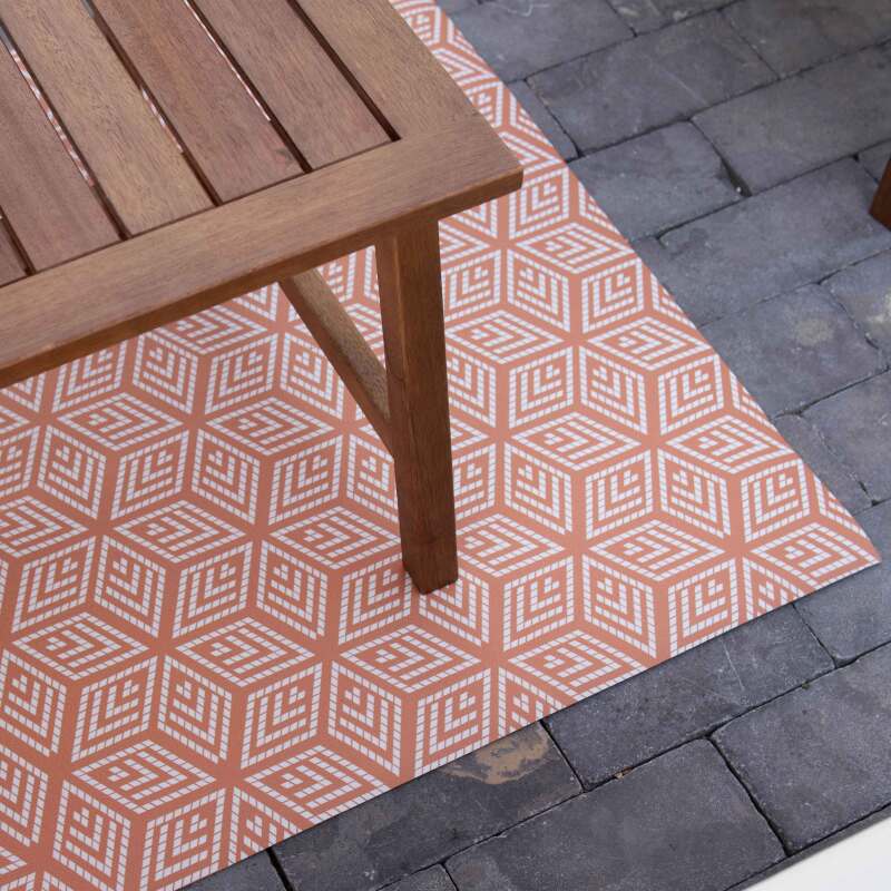 Rechteckiger PVC-Outdoor-Teppich mit Mustern