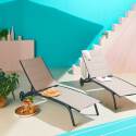 Sonnenliegen aus Aluminium und Textilene 4-fach verstellbar mit Rollen - 2er-Set - Lifestyle