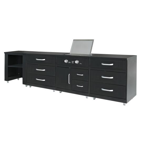 Outdoor-Küche aus Metall mit Gasherd und Stauraum – 4 Module | Oviala