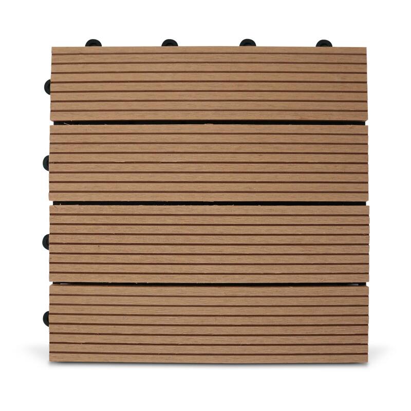 Set von steckbaren Terrassenfliesen aus Verbundholz - (30 x 30 x 2,5 cm) (3/6)