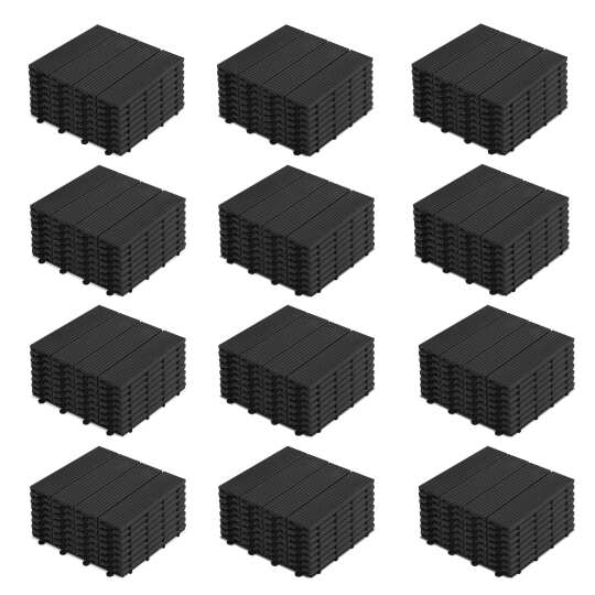 Klickbare Terrassenfliesen aus WPC-Holzverbund (30x30x2,5 cm) - Im Set verkauft | Oviala