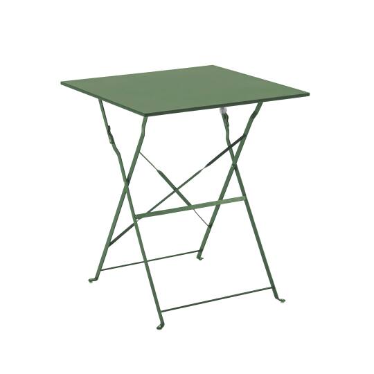 Gartentisch Bistro-Stil Quadratisch klappbarer aus Metall, 2 Personen, 60x60 cm
