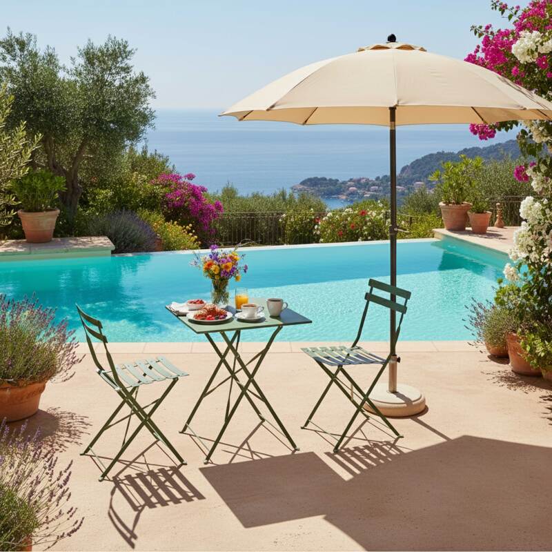 Gartenstühle Bistro-Stil aus Metall Klappbare - 2er-Set (4/5)