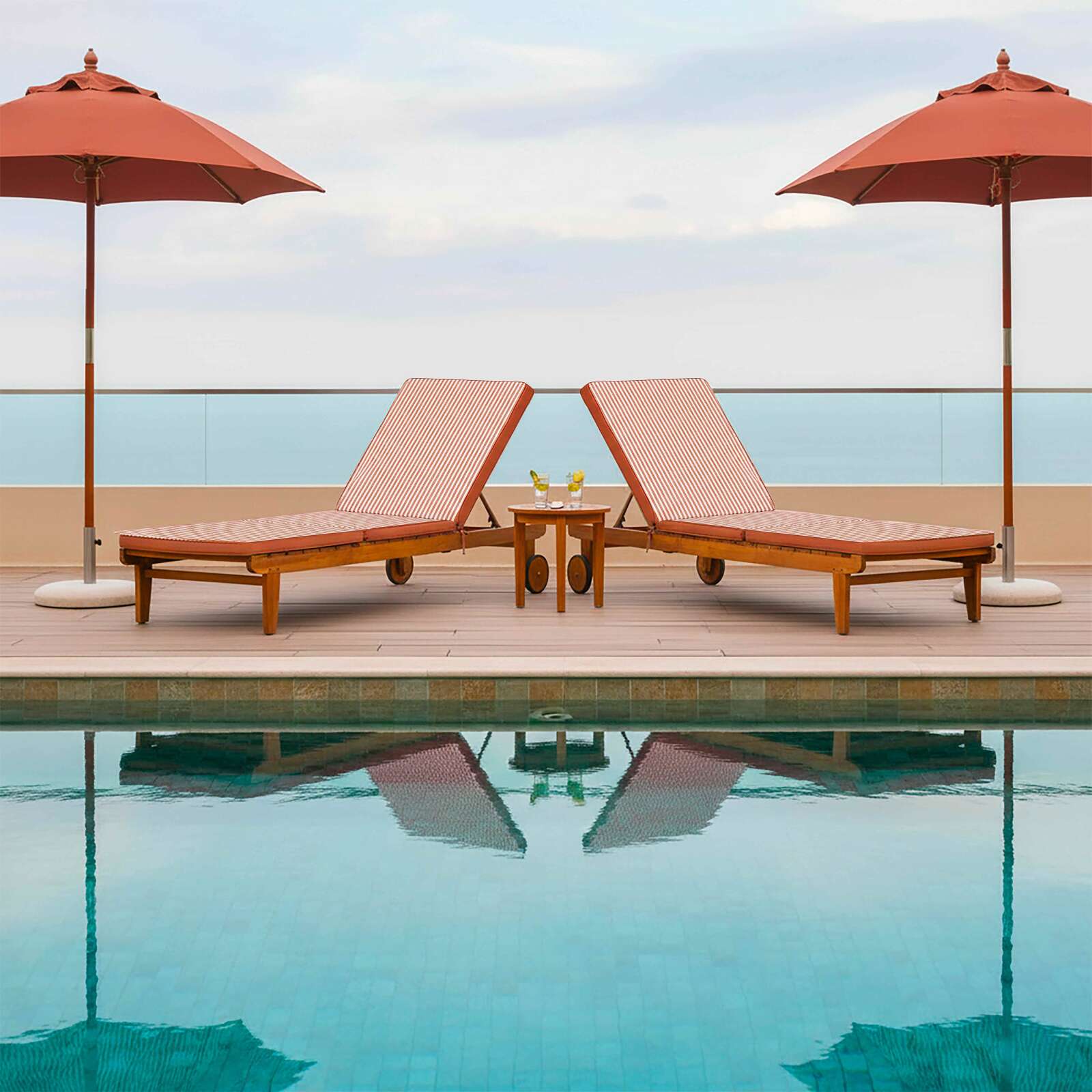 Outdoor-Kissen für Sonnenliege 186 x 53 cm - 2er-Set