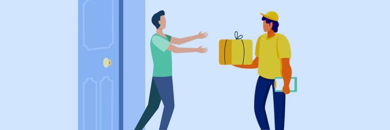 Illustration der Paketlieferung