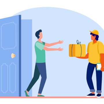 Illustration der Paketlieferung